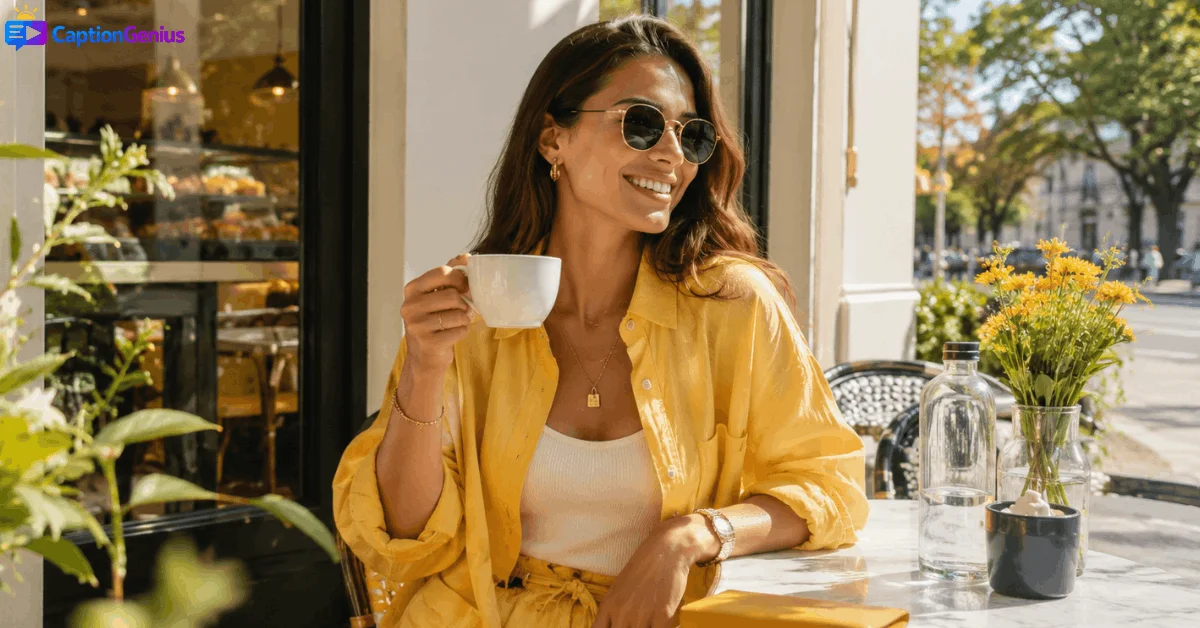 Confident woman in bold yellow dress